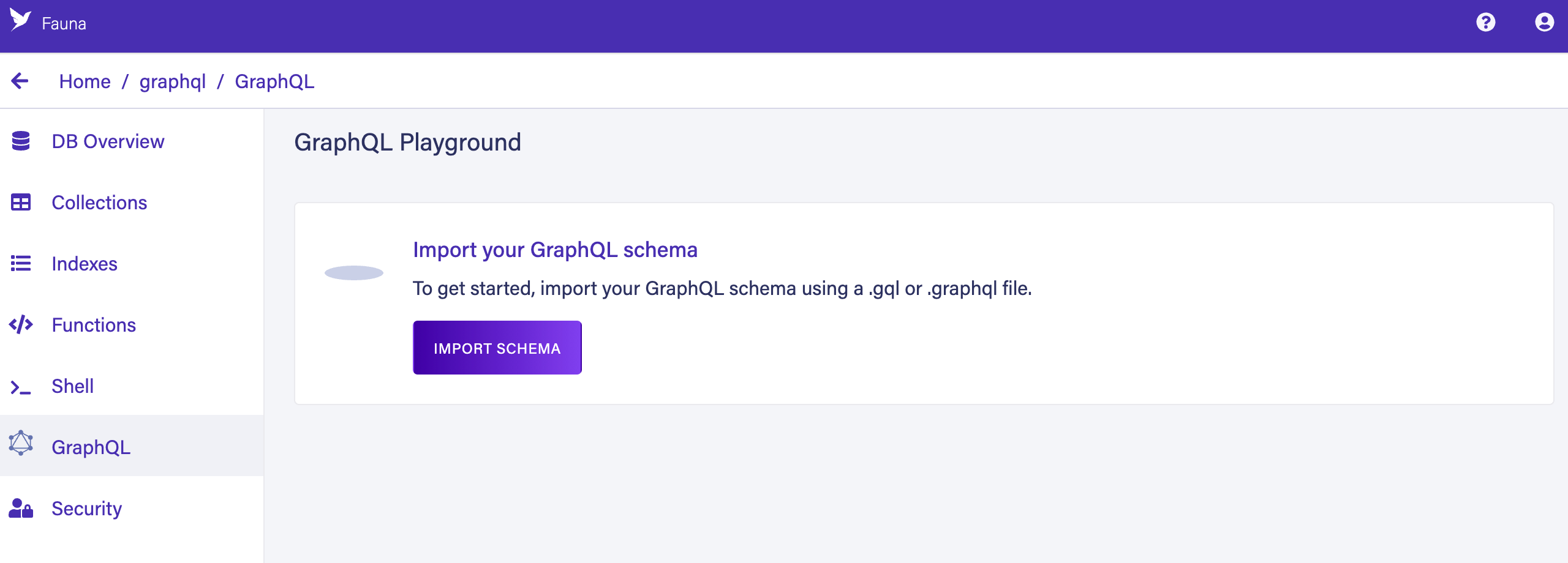 The Import your GraphQL schema page